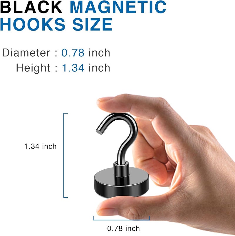 LOVIMAG Cruise Magnets with Hooks, 50lbs Magnetic Hooks for Cruise Cabins, Cruise Essentials Must Haves for Travel, Neodymium Magnets with Epoxy Coating for Hanging, Refrigerator, Kitchen -12 Pcs - Image 3